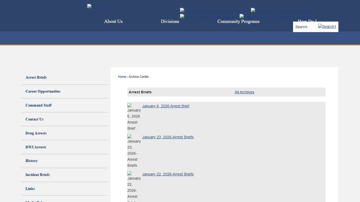 Archive Center • Arrest Briefs